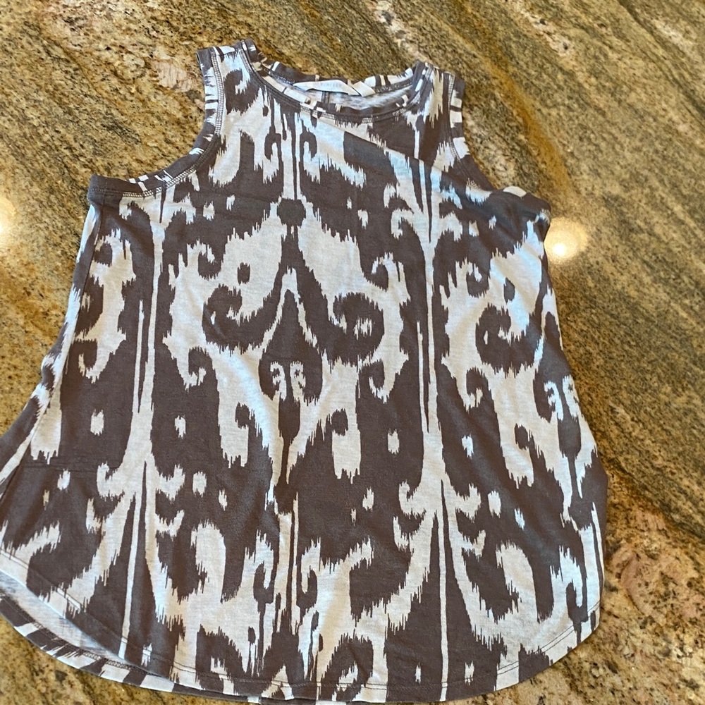 Athleta LIKE NEW Breezy Tank - Brown and Cream/White Top. XS